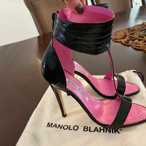 Authentic Manolo Blahnik black high heal sandals - Picture 7 of 16